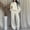 Beige, variant on Women's 2 Piece Sweat Suit Jogger Set Tracksuit Solid Color Casual Loose Hoodie Sweatshirt and Pants Lounge Set