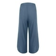 thumbnail image 5 of Womens Pants Women's Fashionable and Casual Solid Color Cotton and Linen Drawstring Nine Point Pants with Pocket Loose Casual Pants Casual Pants Women, 5 of 6