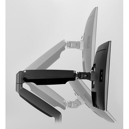 Mount-It! - Full Motion Dual Monitor Desk Mount With Gas Spring Arms - Black