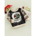 thumbnail image 3 of Bagilaanoe Toddler Baby Girl Boy Christmas Sweatshirt Long Sleeve Leopard Christmas Tree Print Pullover 6M 9M 12M 18M 24M 3T Kids Fall Loose Tee Tops, 3 of 9