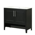 thumbnail image 7 of 36" Bathroom Cabinet Vanity, Black & Solid Wood, Ceramic Sink, 2 Drawers For Neat Storage, Modern Style, Assembly Required Vanity - Sink With Doors, 7 of 7
