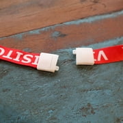 10 Pack - Visitor Badges with Lanyards - Heavy Duty Preprinted Visitor PVC Plastic Badge - Reusable & Dry Erase Writable - Red Breakaway Lanyard w/Swivel Clip - Guest Name Tag Holder - Specialist ID