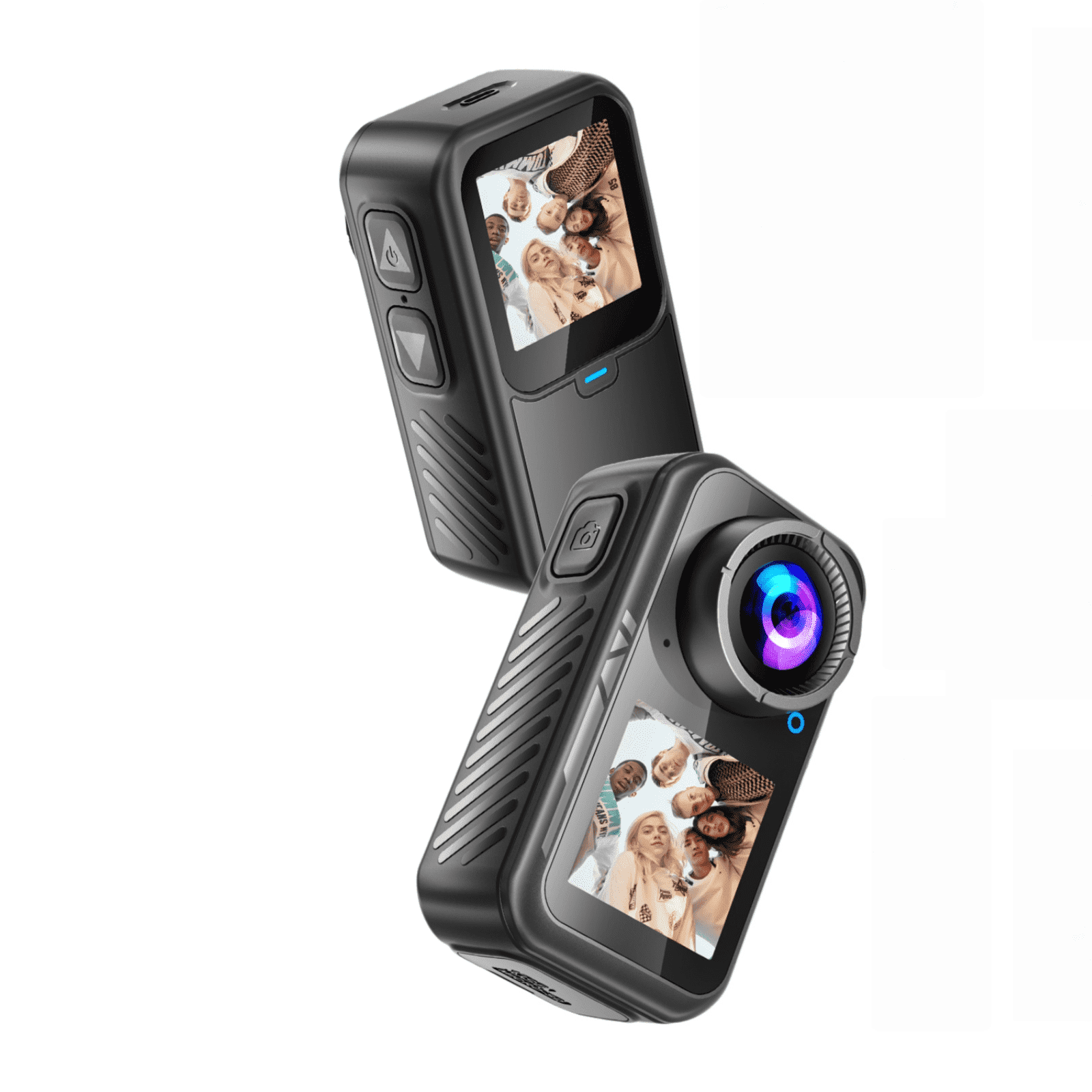 NUISK 4K Dual-Screen Action Camera, 128GB, Waterproof, with Dive Case, Helmet Mount and Accessory Kit, Black