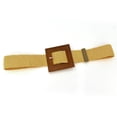thumbnail image 4 of ZHENHONG Buckle Belt for Women Elastic Woven Casual Summer Belt Stretch Skinny Belt with Wooden Buckle Women's Accessories Belt Yellow, 4 of 4