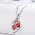 thumbnail image 2 of Taioiat Double Birthstone Necklaces for Women 18K Gold Plated Birthstone Rose Flower Jewelry Anniversary Valentines Day Mother's Day Birthday Gifts for Her Wife Girlfriend Mom, 2 of 7