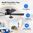 thumbnail image 6 of PHORUS 46" Modern Flush Mount Ceiling Fan with Light,Black Low-Profile Design, 5 Reversible Blades, Quiet Motor with 6 Speeds, 3-Tone LED Lighting, Indoor & Covered Outdoor, 6 of 7
