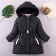thumbnail image 2 of VNKIDY Girls Jacket Kids Toddler Baby Unisex Patchwork Long Sleeve Spring Winter Cute Coat Plush Hooded Padded Jacket Outwear Clothes Fashionable Tops, 2 of 3