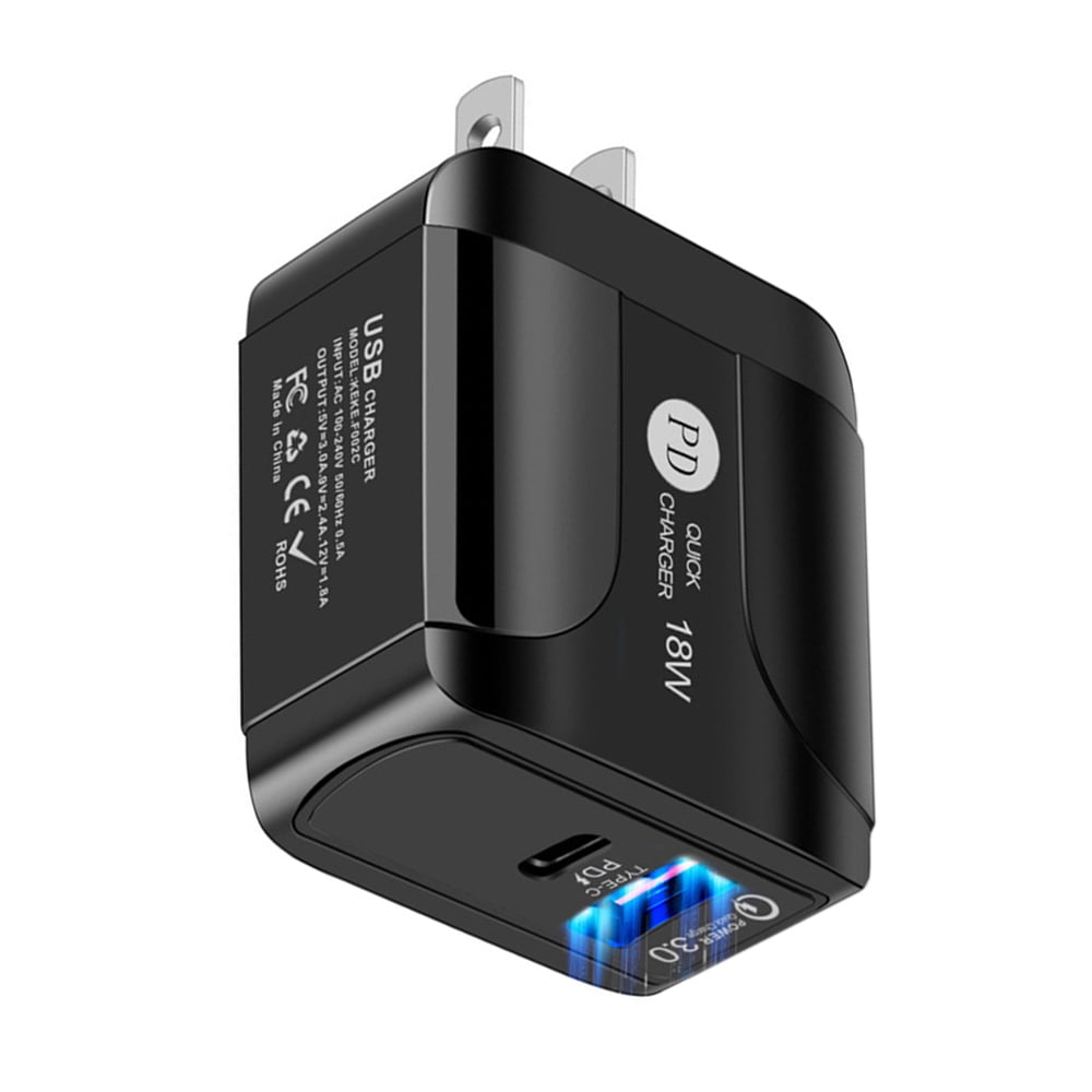 USB C Wall Charger, 4-Pack 20W PD Dual Port USB-C Charger Block Type C Fast Plug Power Adapter Compatible with iPhone 14/13/12iPad/iPad Mini, Samsung Galaxy S23/S22/S21, and More (Black)