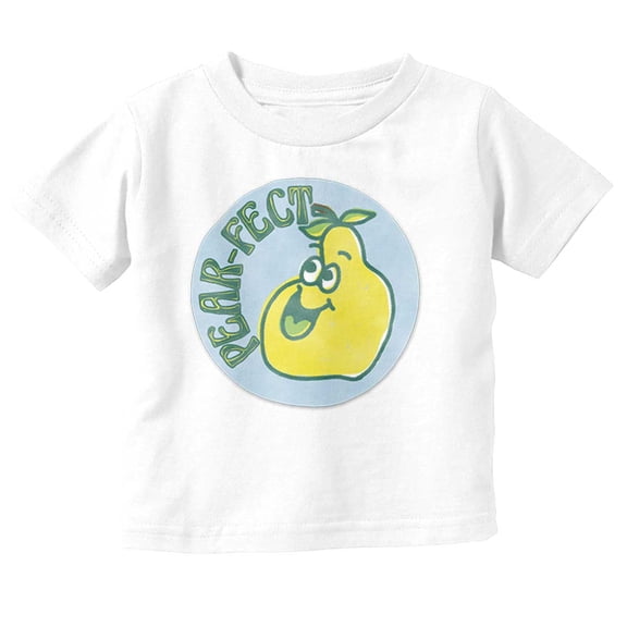 Vintage Pear-fect Fruit Pun Sticker Toddler Boy Girl T Shirt Infant Toddler Brisco Brands 6M