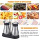 thumbnail image 4 of Salt and Pepper Shaker Set, fenihooy Set of 2 Stainless Steel Salt & Pepper Shakers with Stand Basic Cruet Set Jar with Glass Bottom Stainless Steel S, 4 of 5