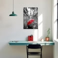 thumbnail image 5 of ZHONGYUTONG Red Umbrella Canvas Wall Art Black White Paris Street Pictures Romantic Painting Modern Print for Bedroom Decor Framed (16.00" x 24.00"), 5 of 5