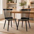 thumbnail image 6 of CRERIYO Windsor Dining Chairs Set of 4, Armless Kitchen Side Chairs with Metal Legs and Classic Slat Back, for Kitchen and Dining Room, Black, 6 of 13