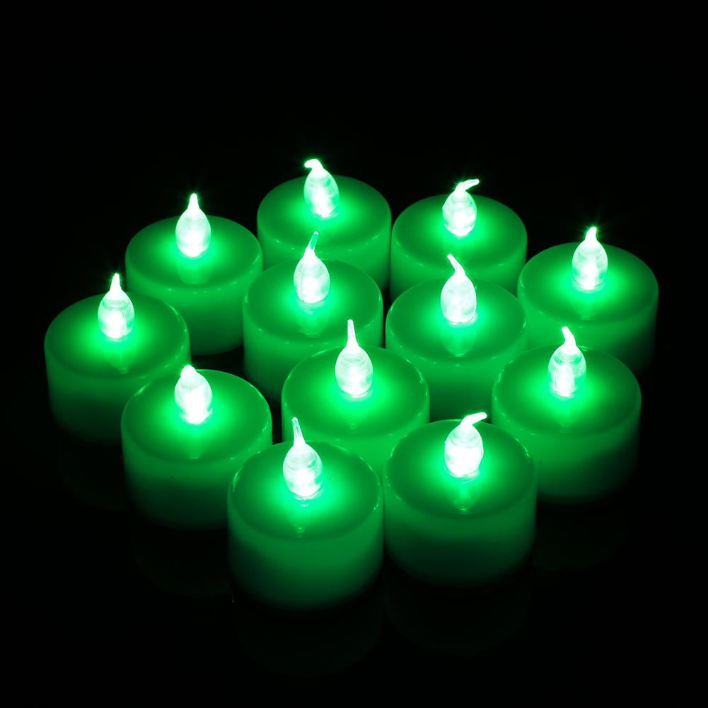 WALFRONT 12Pcs LED Flicker Flashing Flameless Tea Light Tealight ...