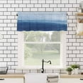 thumbnail image 4 of Navy Blue Kitchen Valances for Windows 60x18 Inch Kitchen Curtains Valances Rod Pocket Ombre Modern Oil Painting Aesthetics Abstract Art Bathroom Window Valances for Window Treatment Decor, 4 of 6