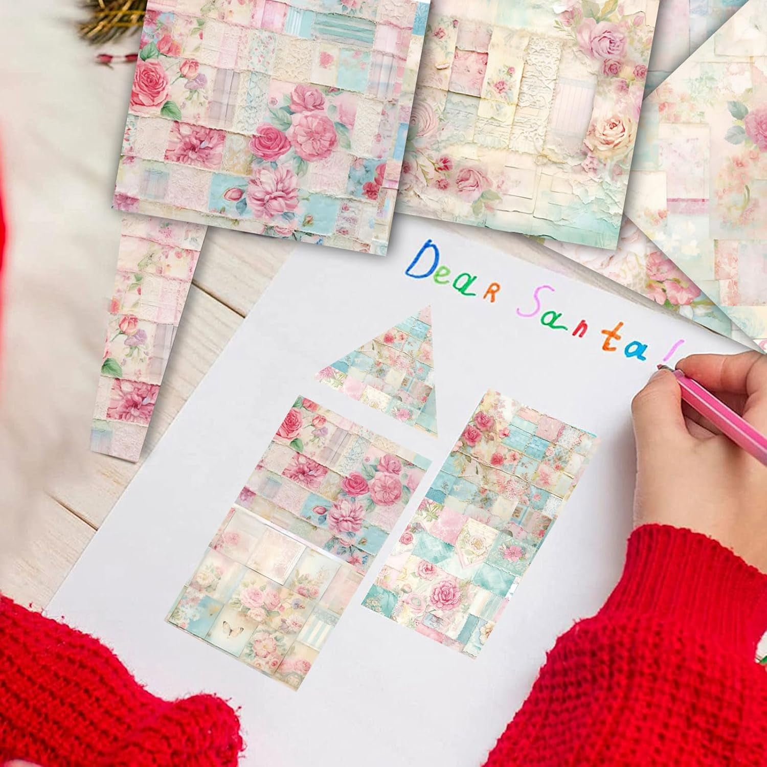 48 pieces of vintage floral scrapbook paper sheets 66, floral pattern design decorative paper, for album backgrounds handmade craft project diary greeting cards