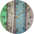 thumbnail image 5 of SKYSONIC Wood Wall Clock 10 Inch Silent Non Ticking Round Clock Oil Painting Clock Easy to Read Clock for Living Room Bedroom Bathroom Home Decor, 5 of 7