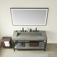 thumbnail image 3 of Vinnova Lleida 60" Single Sink Bathroom Vanity Matte Black Support Gray Top and Mirror, 3 of 5