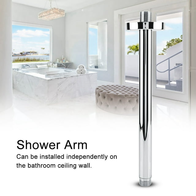 Bras de Douche Jadeshay - Support Mural de Bras de Douche à Dessus Rond en Acier Inoxydable pour Pommeau de Douche de Plafond de Salle de Bain (Édition, 25 Cm)