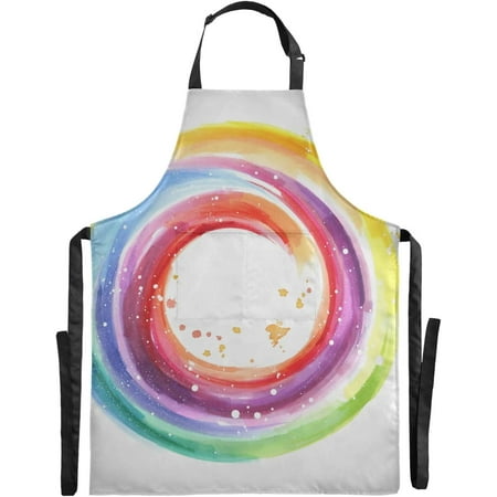 

Hyjoy 34.7×26.7in Color Wheel Apron Larger Size Baking Cooking kitchen Aprons for Women and Men Aprons for Women with Pockets