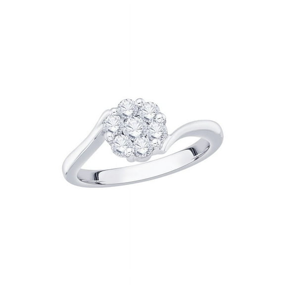 Diamond Fashion Ring in 14K White Gold (1/2 cttw) (I-Color, SI3/I1-Clarity) (Size-6.5)