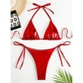 thumbnail image 5 of Traje baño piezas para mujer Traje baño color sólido Traje baño sexy sin espalda, 5 of 5