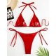 thumbnail image 5 of Traje baño para mujer con cordones sólidos trajes baño con tiras traje baño sexy, 5 of 5