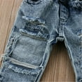 thumbnail image 7 of Kiapeise Little Girl Denim Jeans, Patchwork Pockets Hollow Elastic Band Pant, 7 of 7
