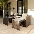 thumbnail image 2 of Flash Furniture Nico Indoor/Outdoor Modular Loveseat Sofa Set Gray Cushions and Natural Frame, 2 of 12