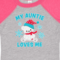 thumbnail image 4 of Inktastic Polar Bear My Auntie Loves Me in Santa Hat with Snowflakes Boys or Girls Baby Bodysuit, 4 of 5