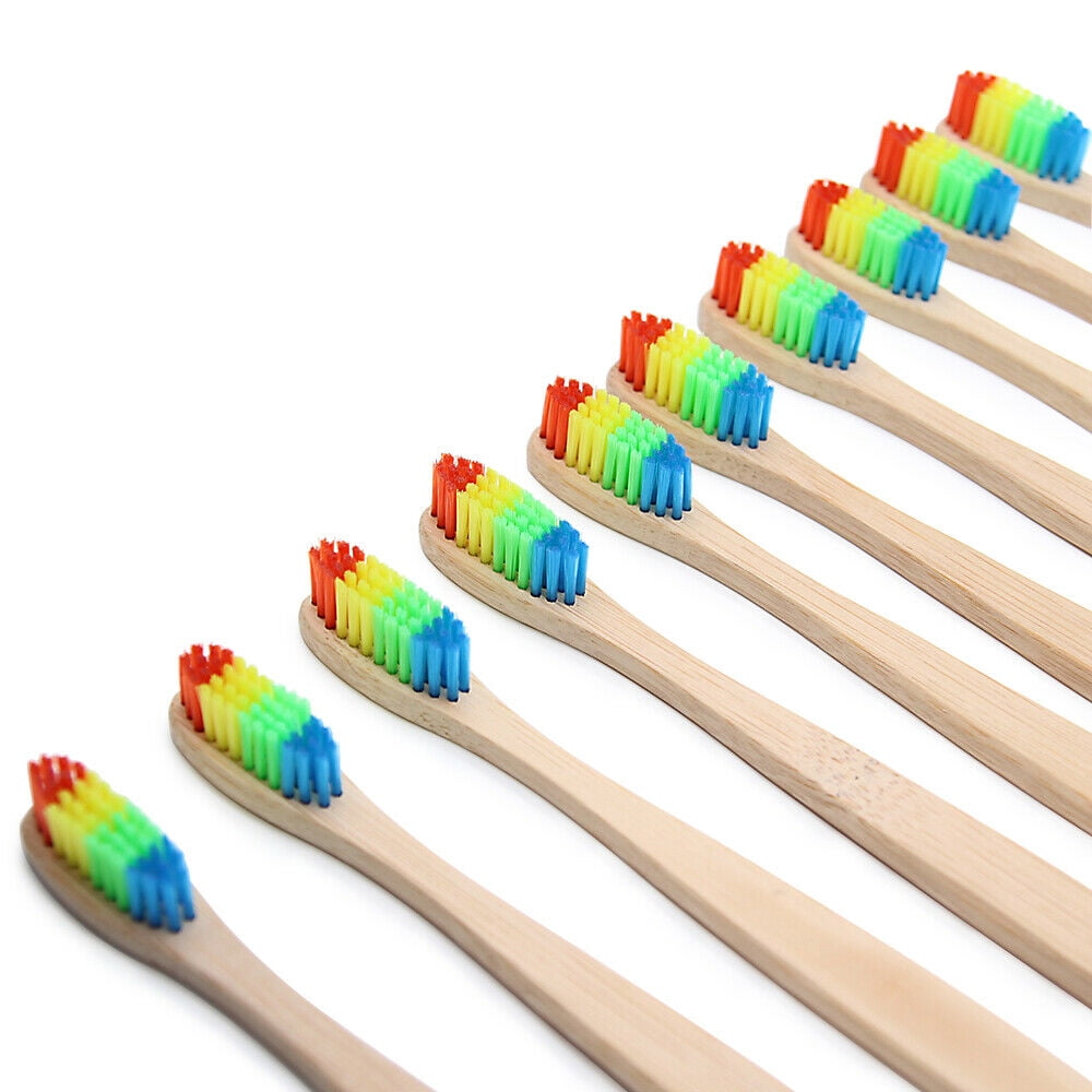 rainbow bamboo toothbrush