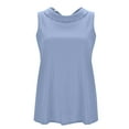 thumbnail image 3 of Seductiva Women's Loose Fit Casual Flowy Tank Tops Women Women's Lace Collision Color Long Sleeve Big Drop Collar Loose Drawomen Pleated Twomeno Tops Tank Summer Sleeveless Tops Basic Tees, 3 of 6