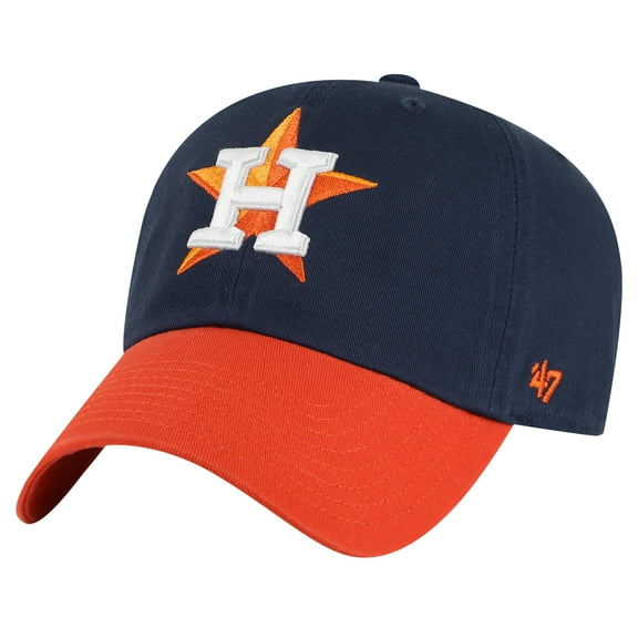 Men's '47 Navy/Orange Houston Astros Clean Up Adjustable Hat
