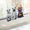 thumbnail image 3 of Lotusprinthandmade Halloween Cat Lovers Spooky Custom Shape Broken Glass Hologram Ornament 10in, halloween cat themed hologram ornament, 3 of 5
