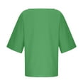 thumbnail image 5 of Razzly Child Girls 3/4 Sleeve Linen Tops Summer 2025 Casual Crewneck Loose Fit Tee Shirts for Kids Spring Seasonal Outfits(Green,3-4 Years), 5 of 6