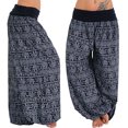 thumbnail image 1 of Pantalones holgados de pierna ancha con estampados para mujer, pantalones casuales, pantalones Harlan, 1 of 6
