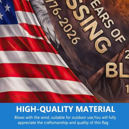 OneNation Under God United States of America 250 Years Flag 4x6 ft Double-Sided Flag 1776–2026, Christian-Cross Patriotic House Flag, 4th of July Banne