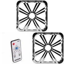 Kicker (2) L710GLCR (11L710GLCR) 10" Square Chrome Subwoofer LED Grille & 41KMLC Remote Bundle