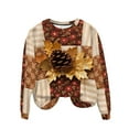 thumbnail image 3 of VKOYWKM Thanksgiving Sweatshirts for Women Thanksgiving Graphic Sweatshirts Crewneck Long Sleeve Fall Sweatshirt Vintage Thanksgiving Pullover Sweatshirts, 3 of 10