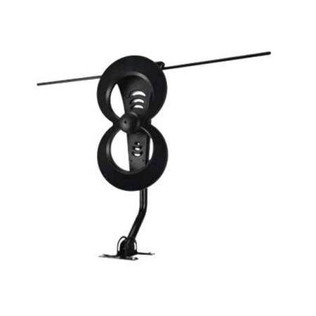 clearstream 2max tv antenna, 60+ mile range, multi-directional, indoor, attic, outdoor, 20-inch mast with pivoting base, all-weather mounting hardware, 4k ready,