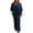 Navy, variant on Women’s Satin Two Piece Set Loose Fit Top and Wide Leg Pants Relaxed Style Plus Size Outfit for Everyday Wear