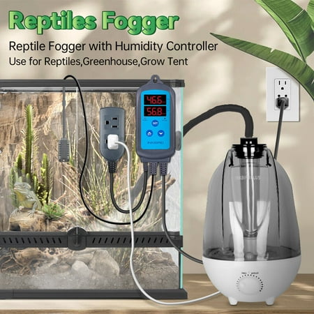 Humidity Sensor Thermostat Humidistat Control+Reptile Humidifier Fogger 4L Tank
