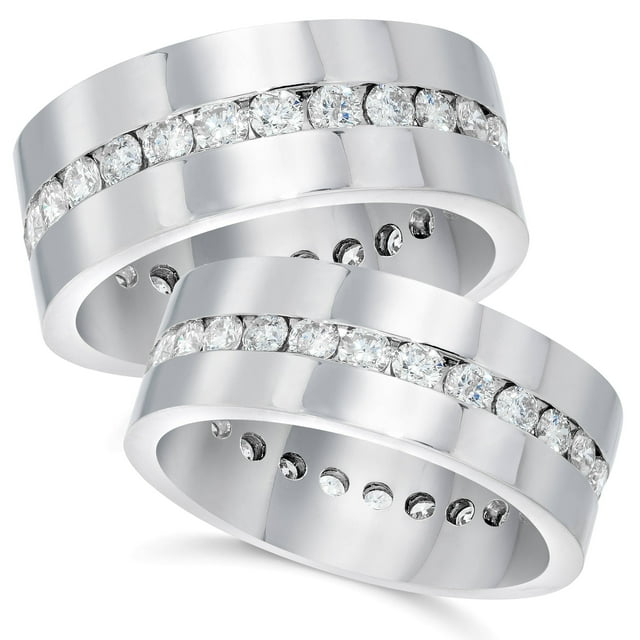 Ensemble de Bagues de Mariage Assorties en Diamant 3ct