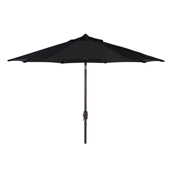 Safavieh Ortega 9' Market Crank Auto Tilt Patio Umbrella, Black