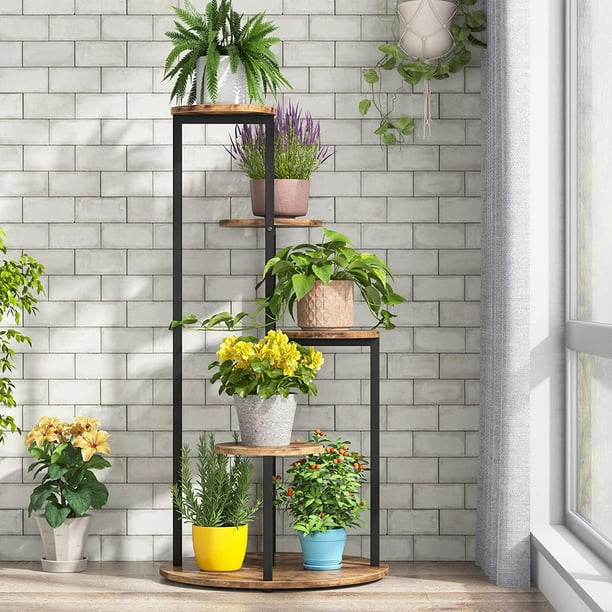 4-Tier Plant Stand, Multiple Potted Plants Holder Corner Flower Shelf