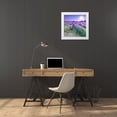 thumbnail image 3 of Frank, Assaf 26x26 White Modern Wood Framed Museum Art Print Titled - Bicycle with flowers in a Lavender field, 3 of 4
