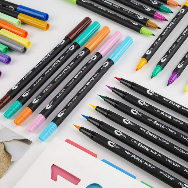 WRITECH Brush Tip Marker Pens: Artist Markers Flexible Tip Water