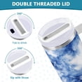thumbnail image 5 of 30 oz Insulated Stainless Steel Tumbler Double Wall Stainless Steel Tumbler with 2-Way Drinking Blue Tie-dye Pattern, 5 of 9
