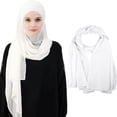 thumbnail image 3 of Sonducket Mantón de moda de gasa de poliéster para materiales de bufanda Hijab de gasa de apariencia elegante y modesta Sombreros negro, 3 of 6