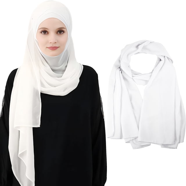 Sonducket Hijab de gasa elegante y modesto en , bufanda, chal, materiales, cómodo, fácil de llevar Sombreros negro