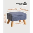 thumbnail image 2 of Storage Ottoman, Footstool, Small Foot Stool with Sturdy Wood Legs Stool, Foot Rest with Padded Seat, for Living Room Bedroom Couch Enterway 15.75''D×11.81" W×11.02" H Blue UHBD042BU, 2 of 7